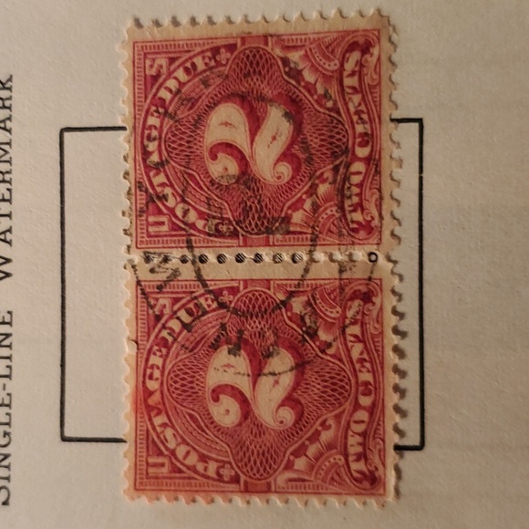 Red 2 cent postage stamp issue of 1910 through 1912 rare perforated 12 - Picture 2 of 2